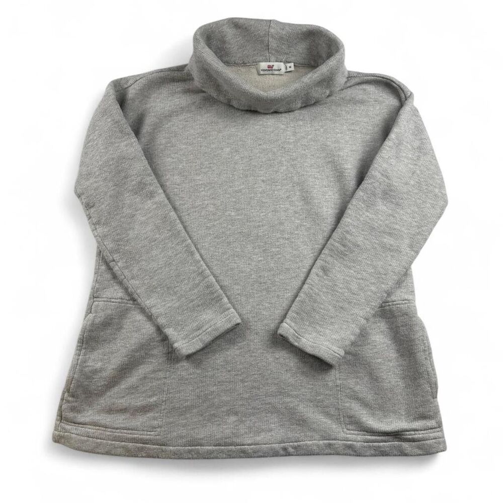 Vineyard Vines Women’s Gray Turtleneck Sweater Size M Classic Preppy Pullover